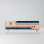 TWO HALVES TV-Lowboard mit 3 Türen in Grau