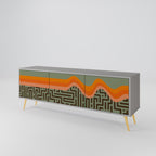 SIMPLE SOLUTIONS 3-Door TV Stand in Grey Finish