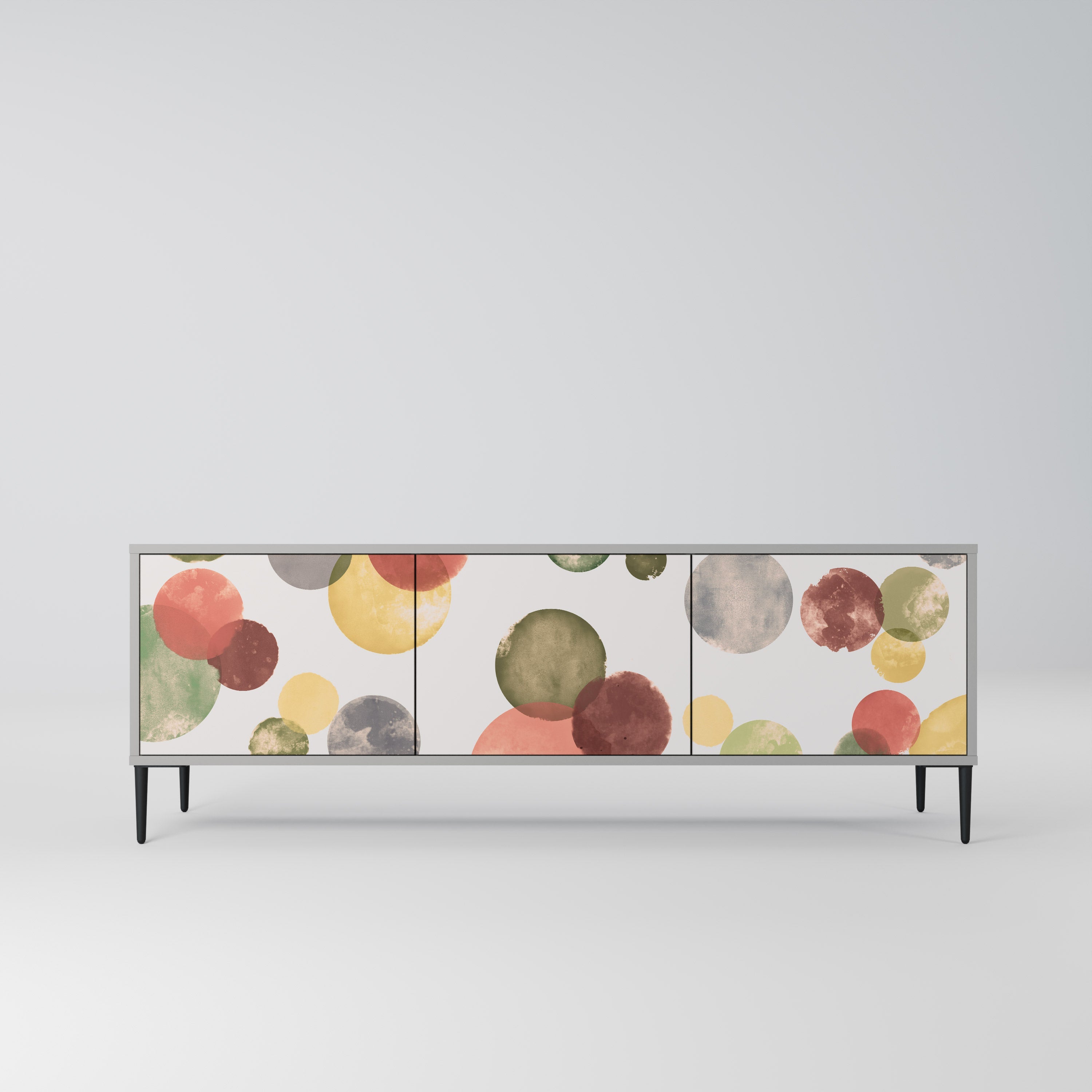 FLEETING HAPPINESS 3-Door TV Stand in Grey Finish