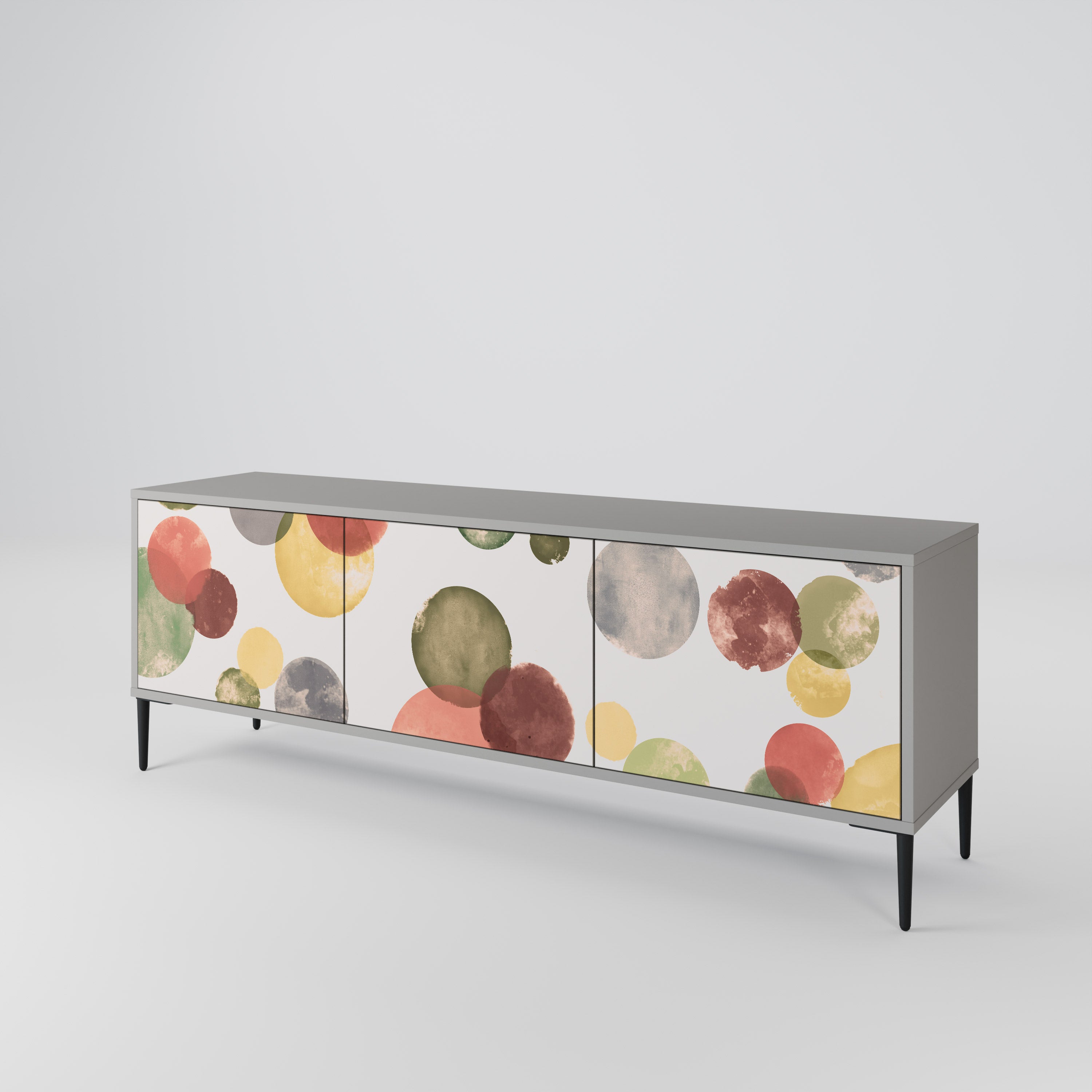 FLEETING HAPPINESS 3-Door TV Stand in Grey Finish