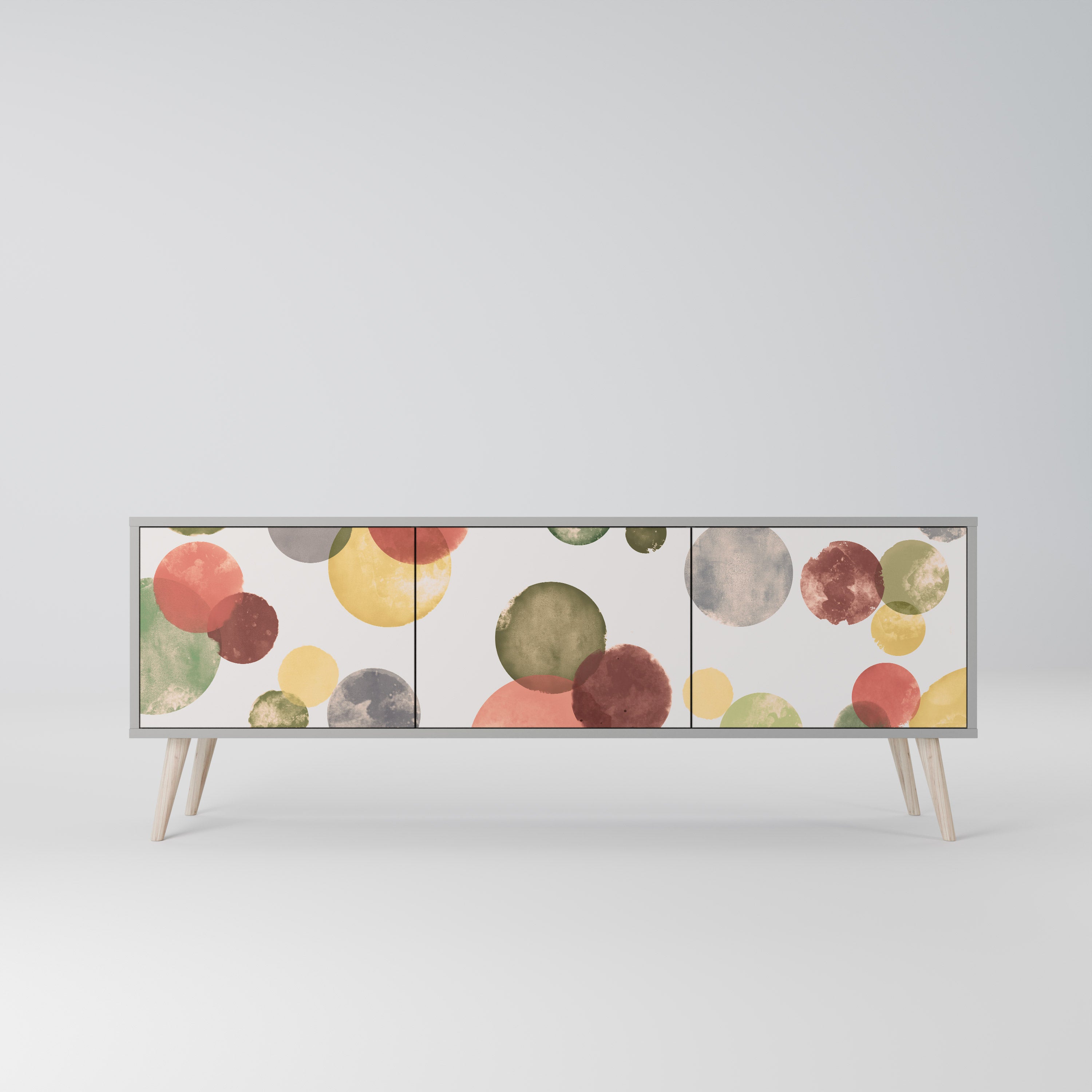 FLEETING HAPPINESS 3-Door TV Stand in Grey Finish