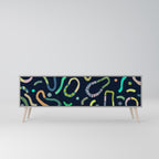 CONTRAST DANCE 3-Door TV Stand in Grey Finish