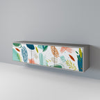 BOTANICAL HURRICANE 3-Door TV Stand in Grey Finish