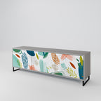 BOTANICAL HURRICANE 3-Door TV Stand in Grey Finish