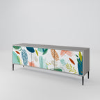 BOTANICAL HURRICANE 3-Door TV Stand in Grey Finish