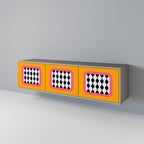 TEARS IN HEAVEN TV-Lowboard mit 3 Türen in Grau