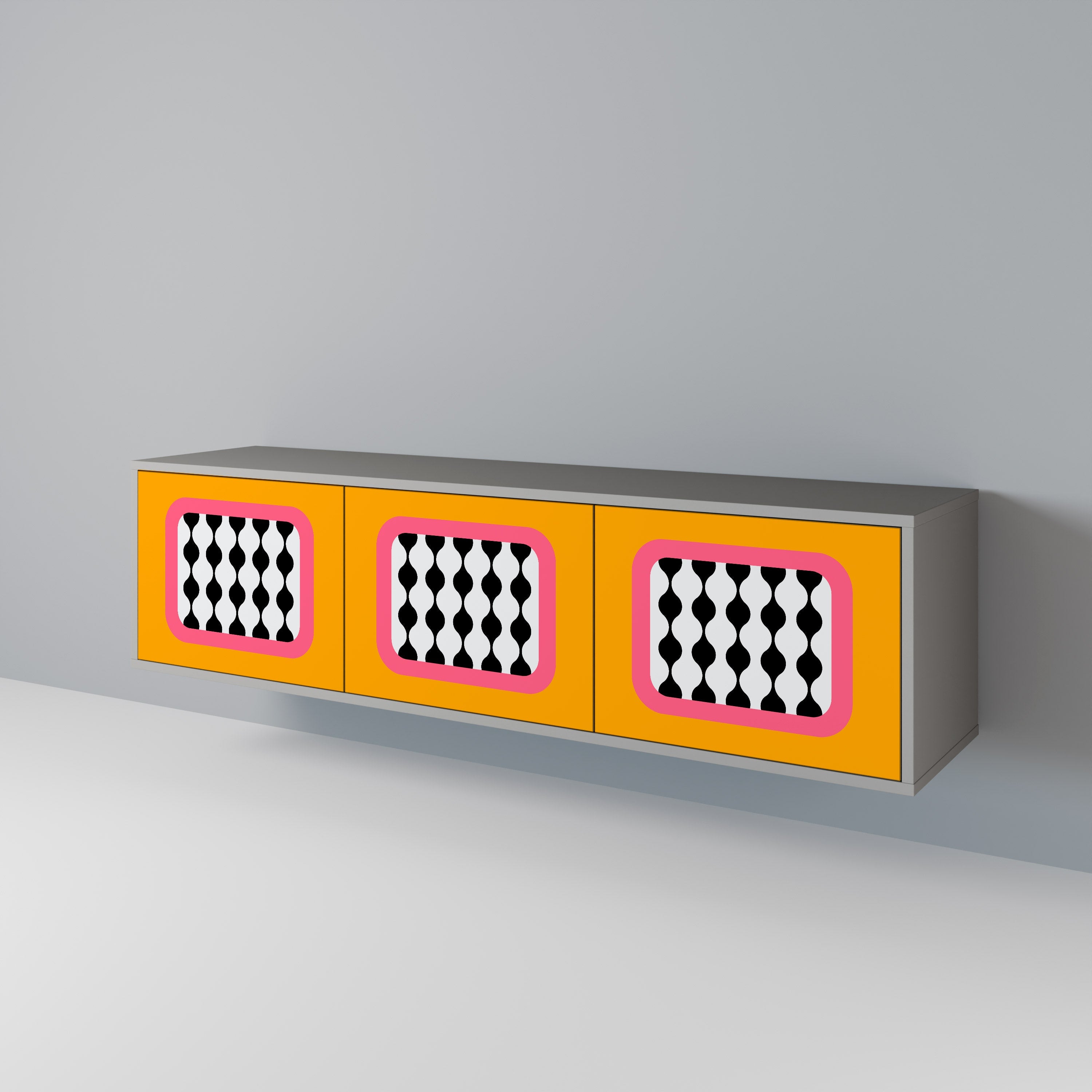 TEARS IN HEAVEN TV-Lowboard mit 3 Türen in Grau