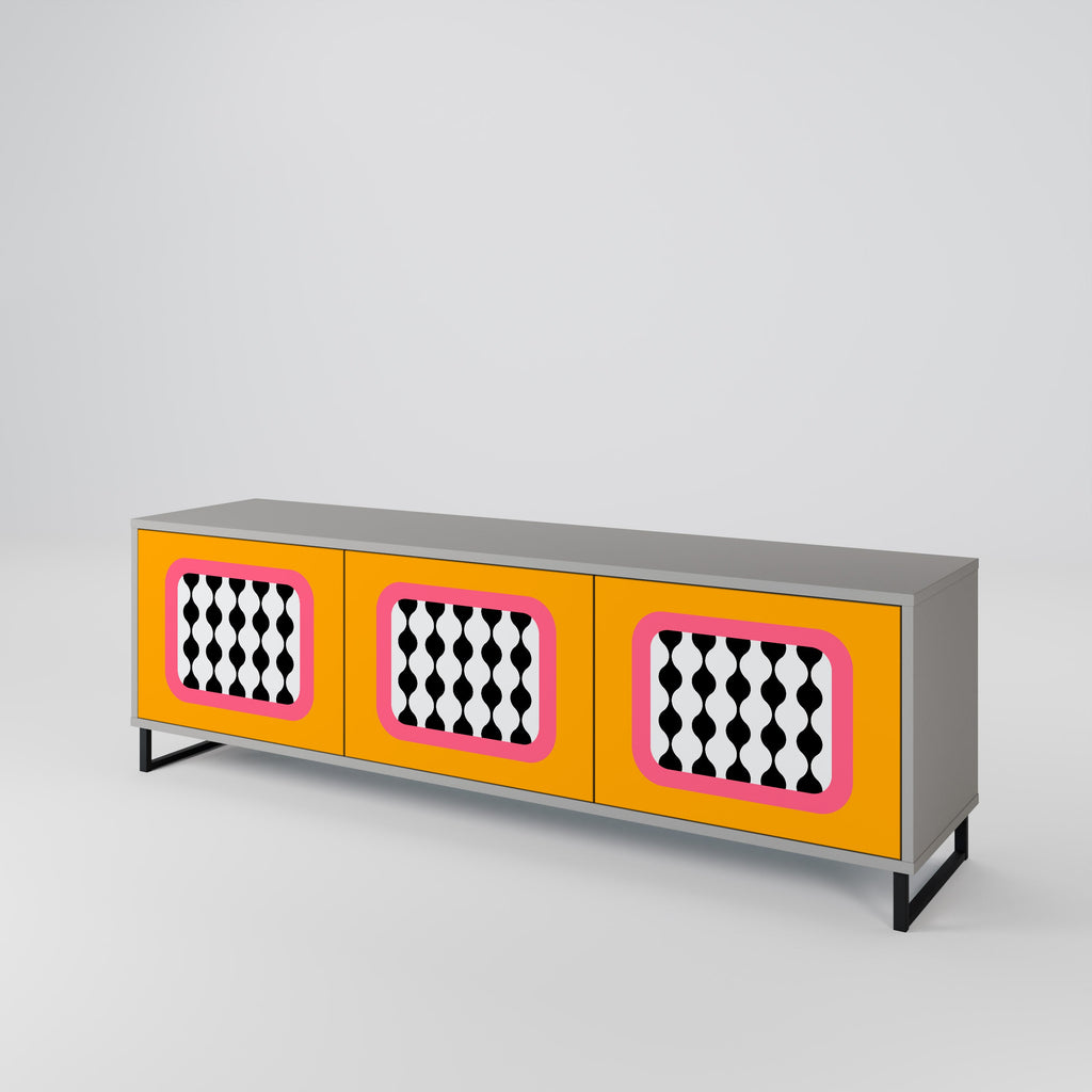 TEARS IN HEAVEN TV-Lowboard mit 3 Türen in Grau