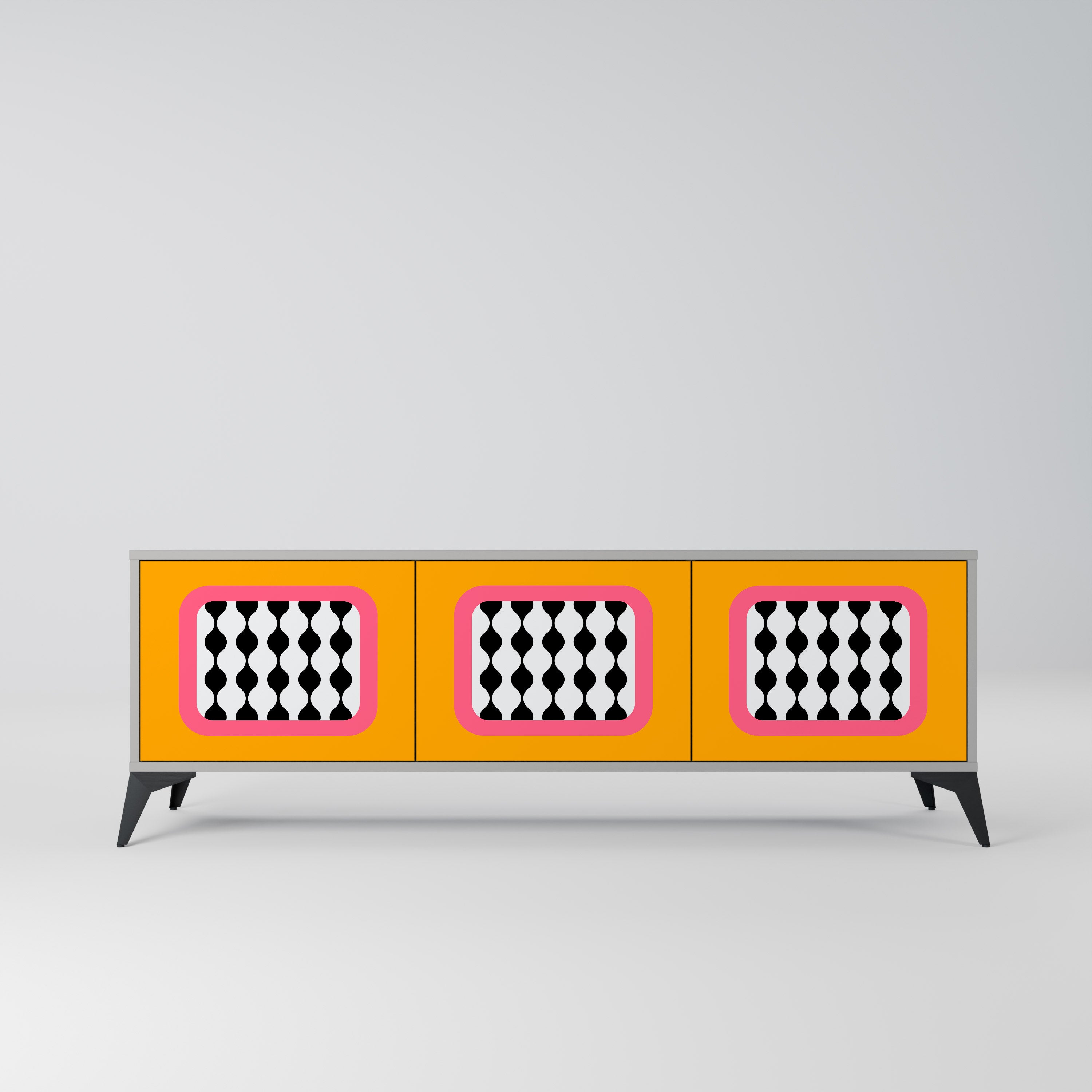 TEARS IN HEAVEN 3-Door TV Stand in Grey Finish