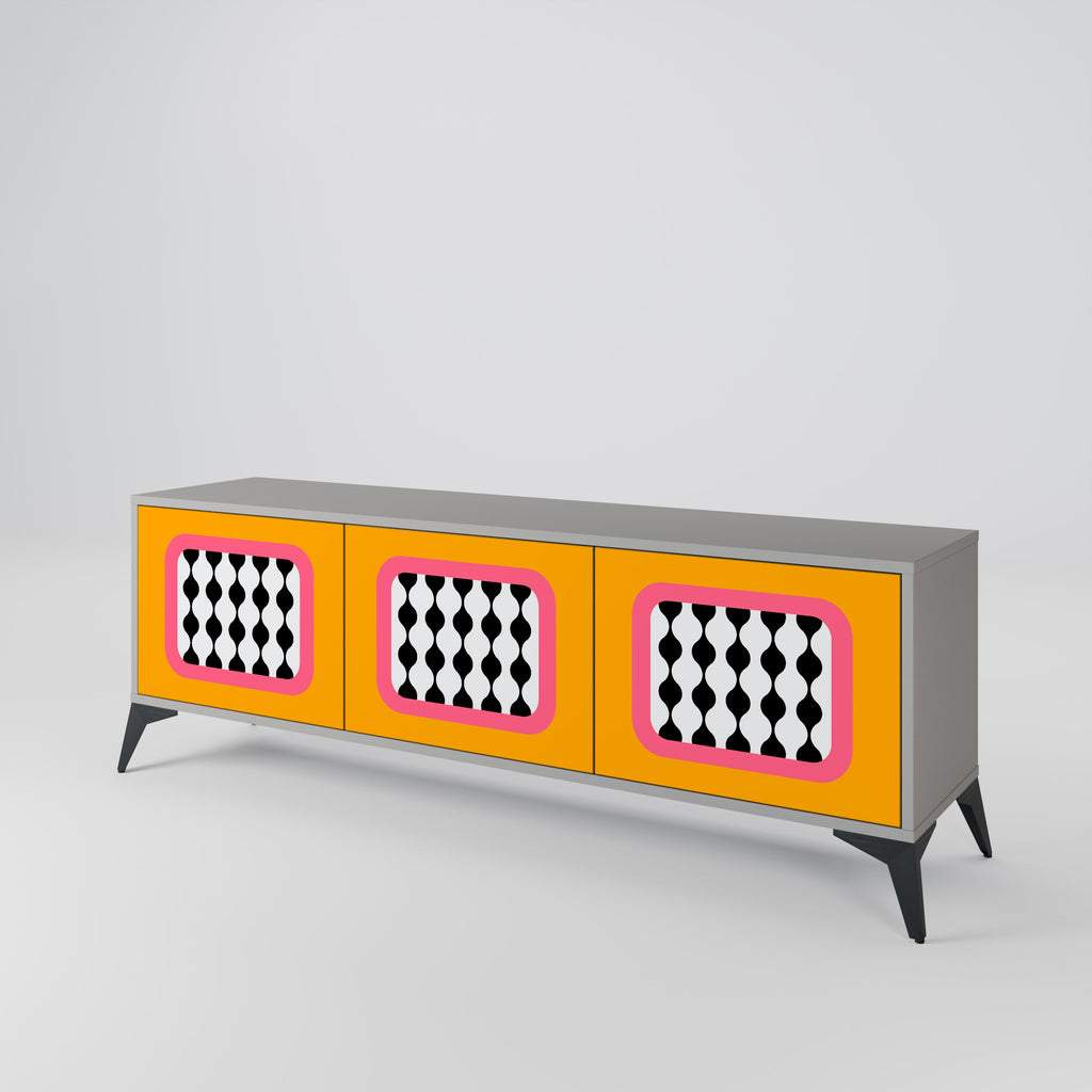 TEARS IN HEAVEN TV-Lowboard mit 3 Türen in Grau