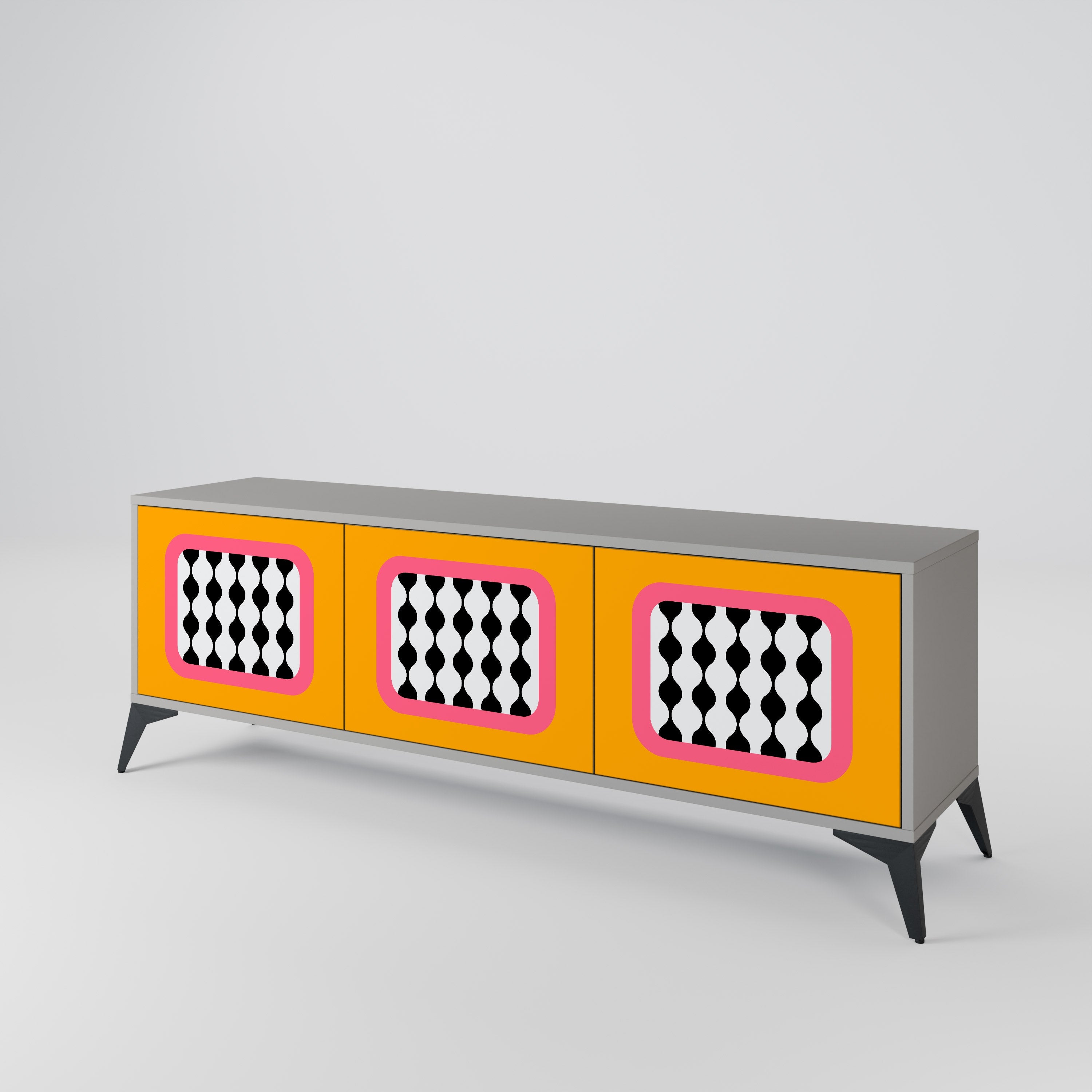 TEARS IN HEAVEN 3-Door TV Stand in Grey Finish