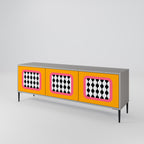 TEARS IN HEAVEN TV-Lowboard mit 3 Türen in Grau