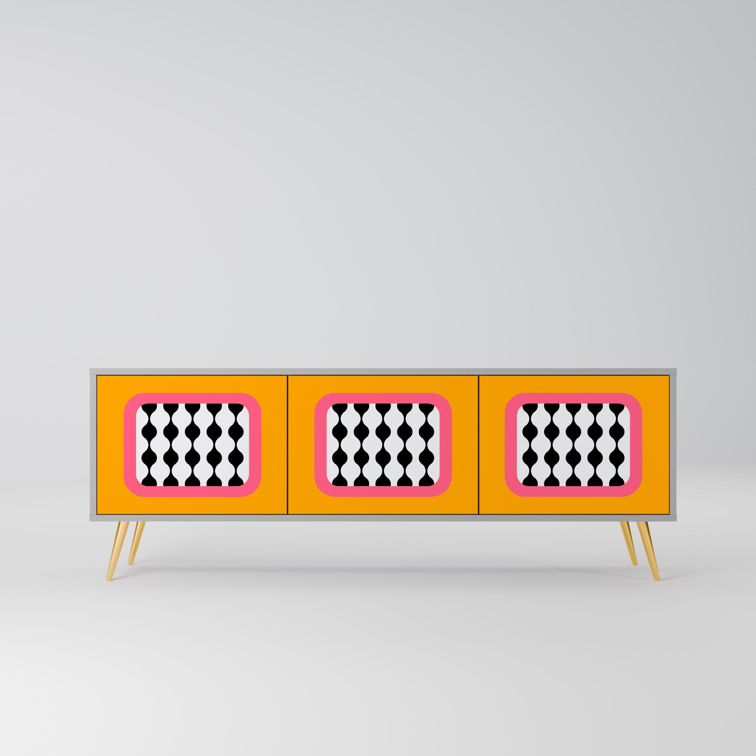 TEARS IN HEAVEN 3-Door TV Stand in Grey Finish