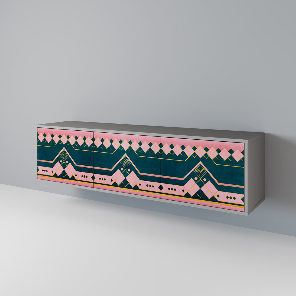 ROYAL COMPOSITION 3-Door TV Stand in Grey Finish