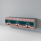 ROYAL COMPOSITION 3-Door TV Stand in Grey Finish