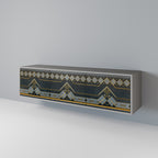 ROYAL ORDINARINESS 3-Door TV Stand in Grey Finish