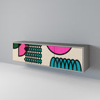 GEOMETRIC RHAPSODY TV-Lowboard mit 3 Türen in Grau