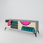 GEOMETRIC RHAPSODY TV-Lowboard mit 3 Türen in Grau