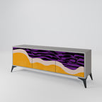 INDEPENDENT BORDER 3-Door TV Stand in Grey Finish