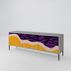 INDEPENDENT BORDER 3-Door TV Stand in Grey Finish