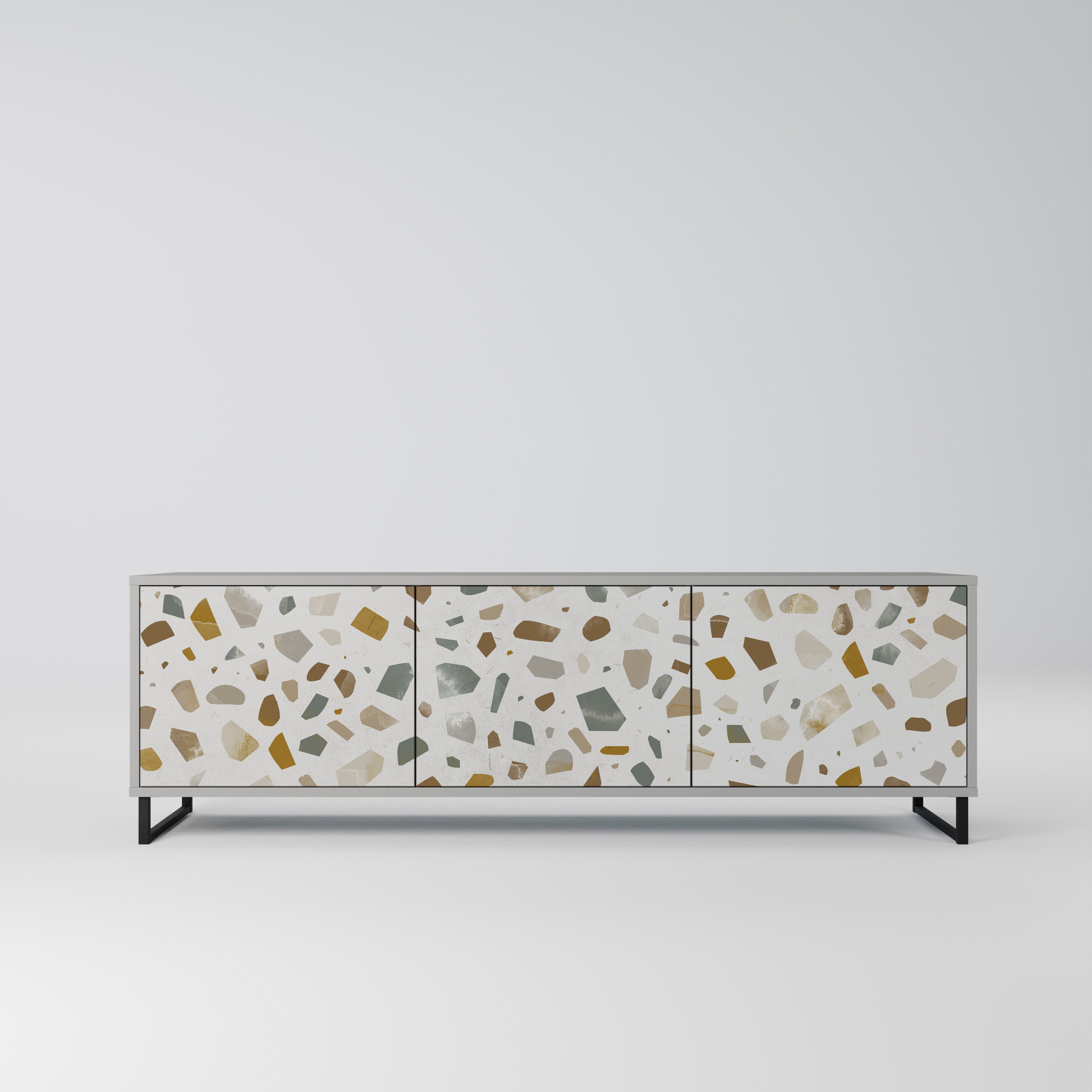 PIECES OF TOMORROW 3-Door TV Stand in Grey Finish