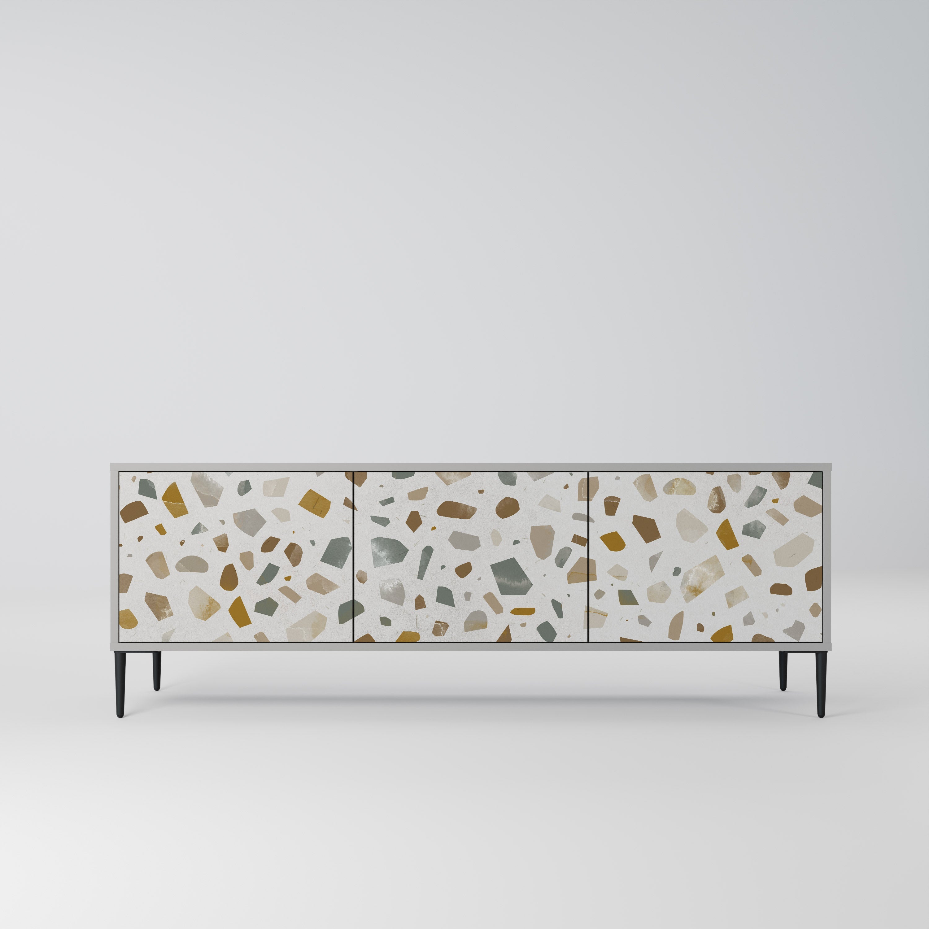 PIECES OF TOMORROW 3-Door TV Stand in Grey Finish