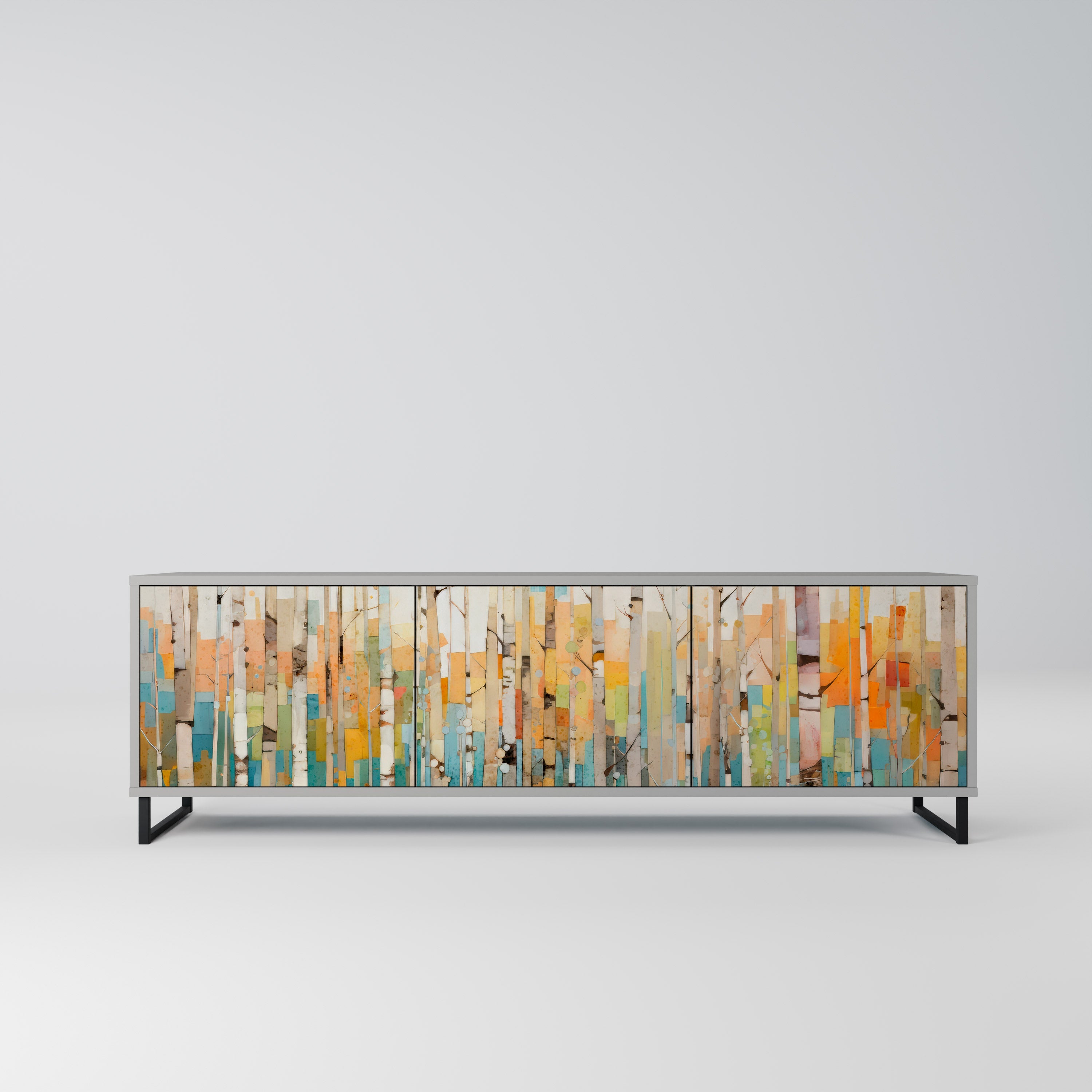 BIRCH KALEIDOSCOPE TV-Lowboard mit 3 Türen in Grau