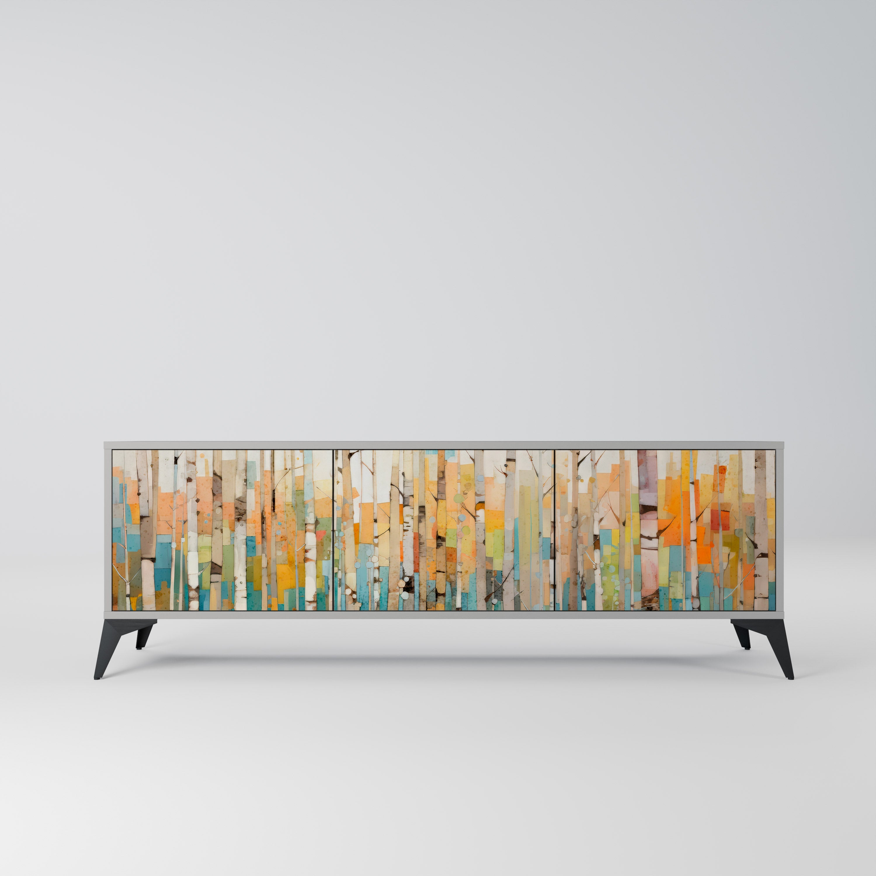 BIRCH KALEIDOSCOPE TV-Lowboard mit 3 Türen in Grau