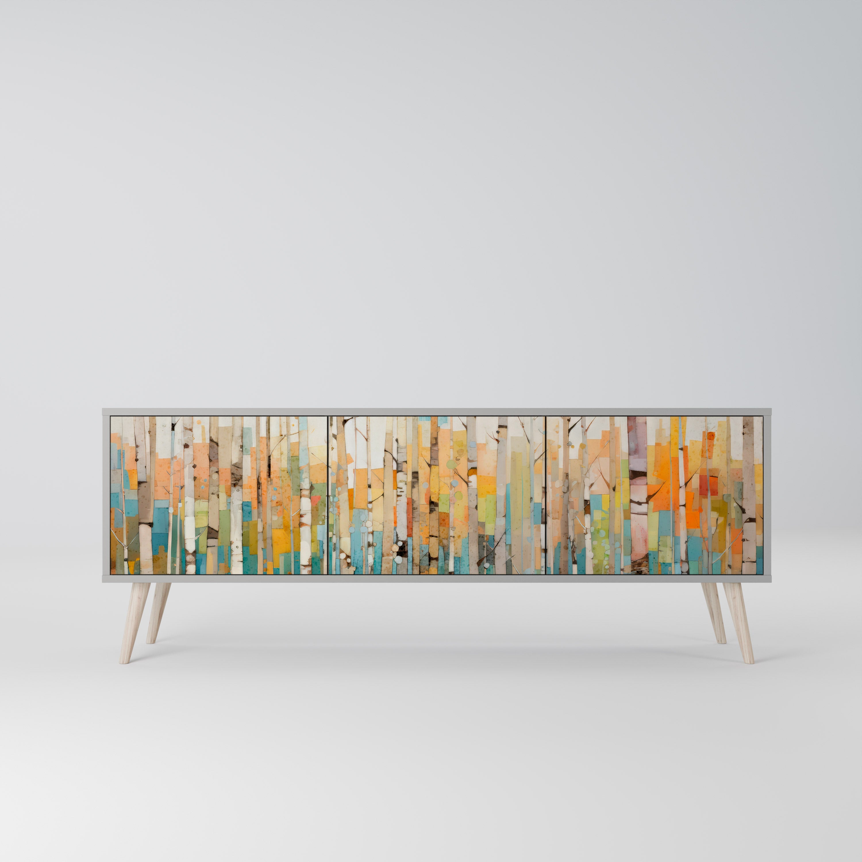 BIRCH KALEIDOSCOPE TV-Lowboard mit 3 Türen in Grau