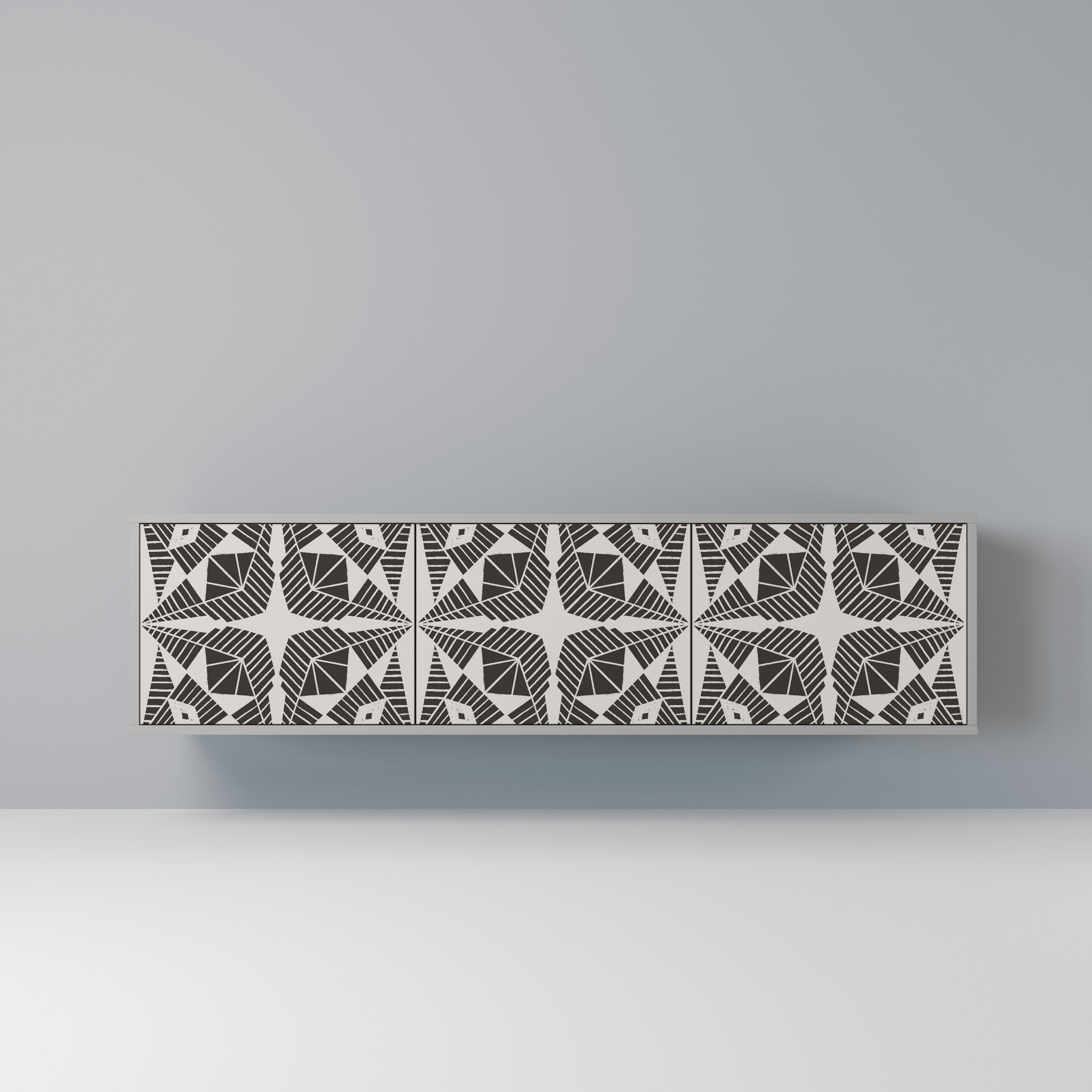 MONOCHROME NEXUS TV-Lowboard mit 3 Türen in Grau