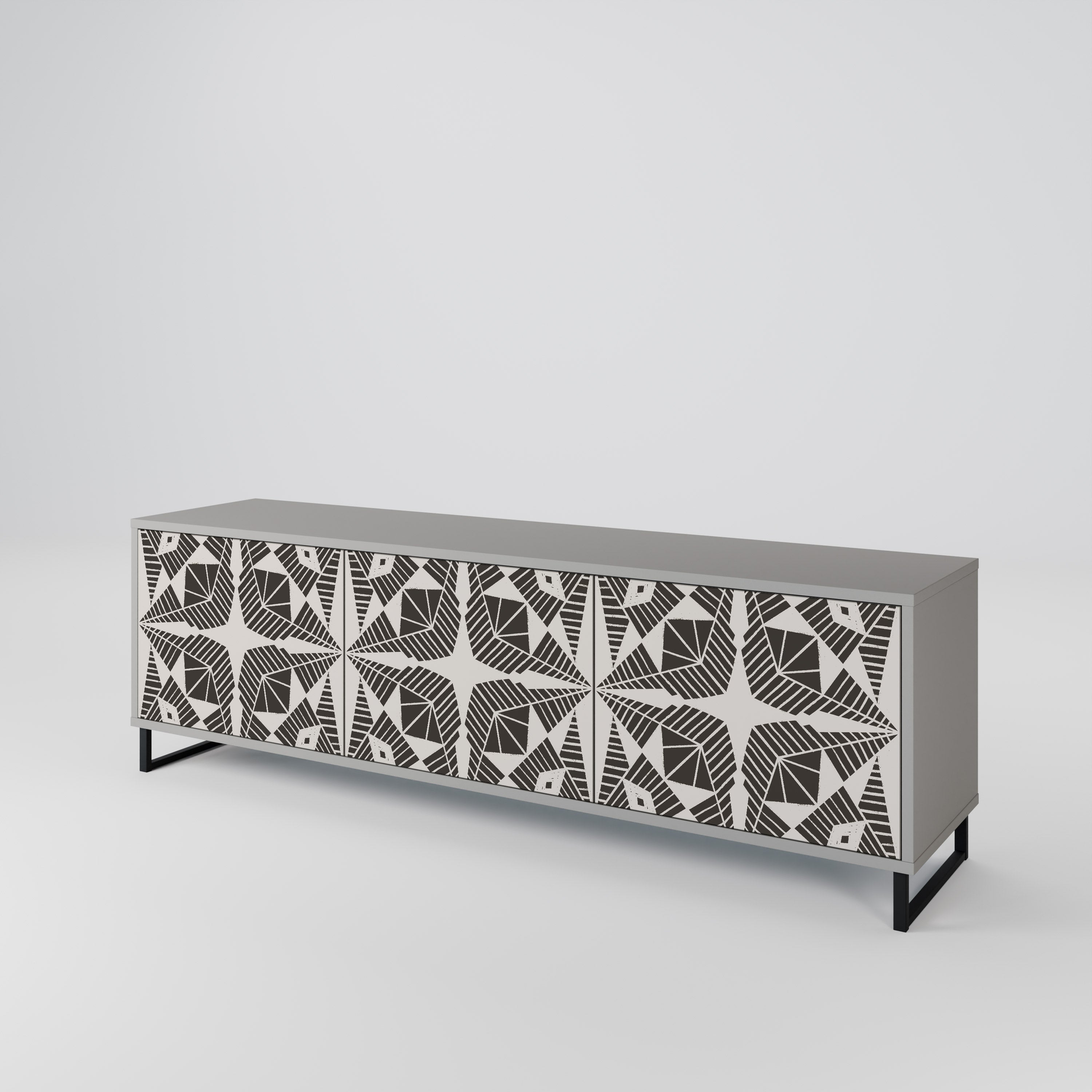 MONOCHROME NEXUS TV-Lowboard mit 3 Türen in Grau