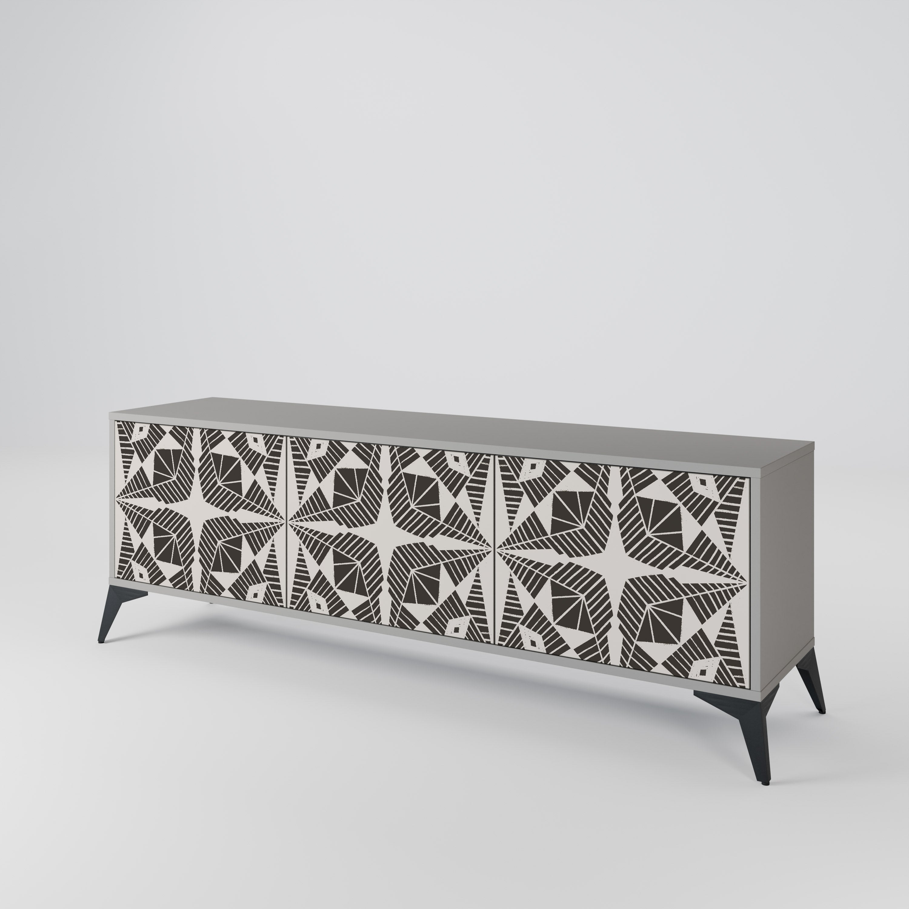 MONOCHROME NEXUS TV-Lowboard mit 3 Türen in Grau