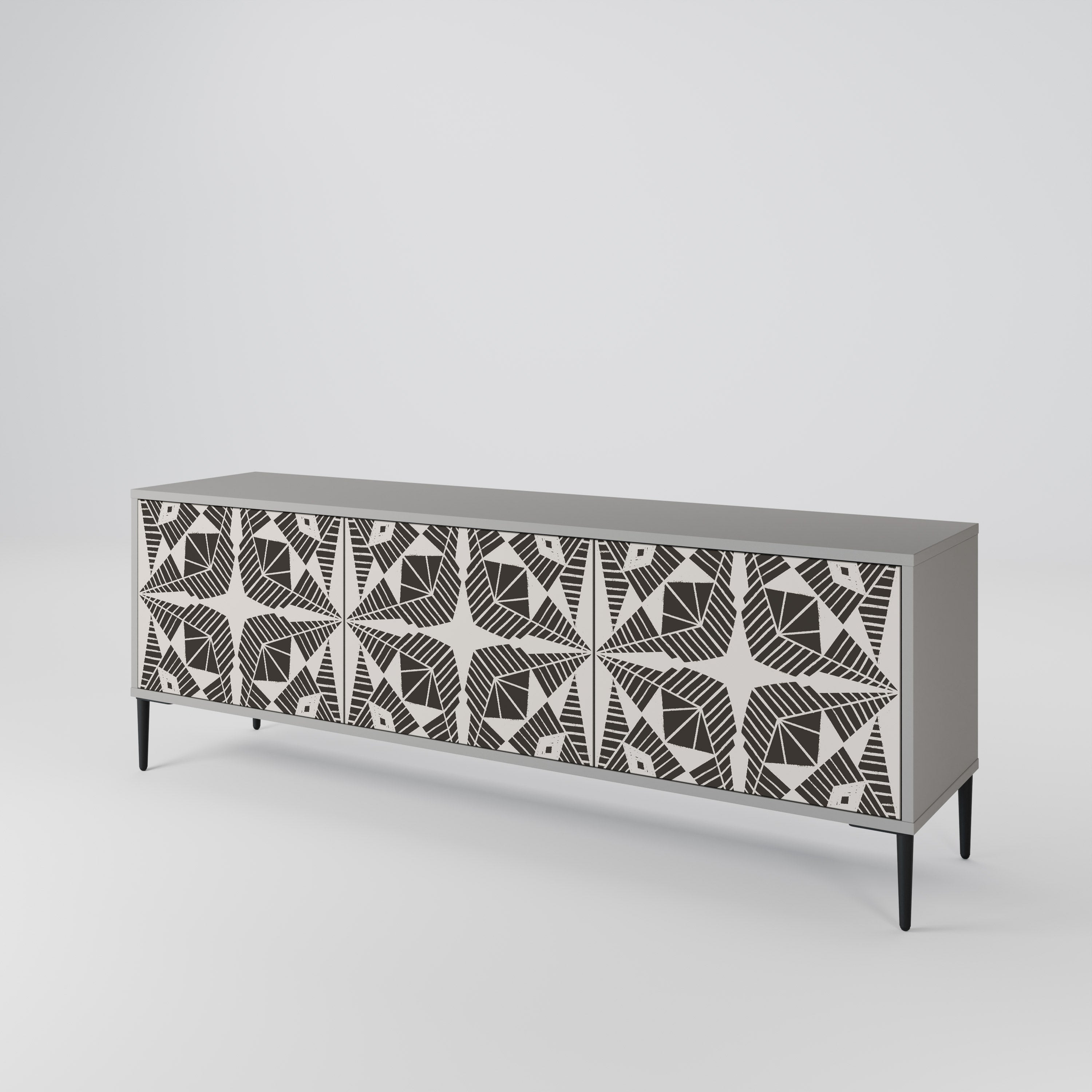 MONOCHROME NEXUS TV-Lowboard mit 3 Türen in Grau