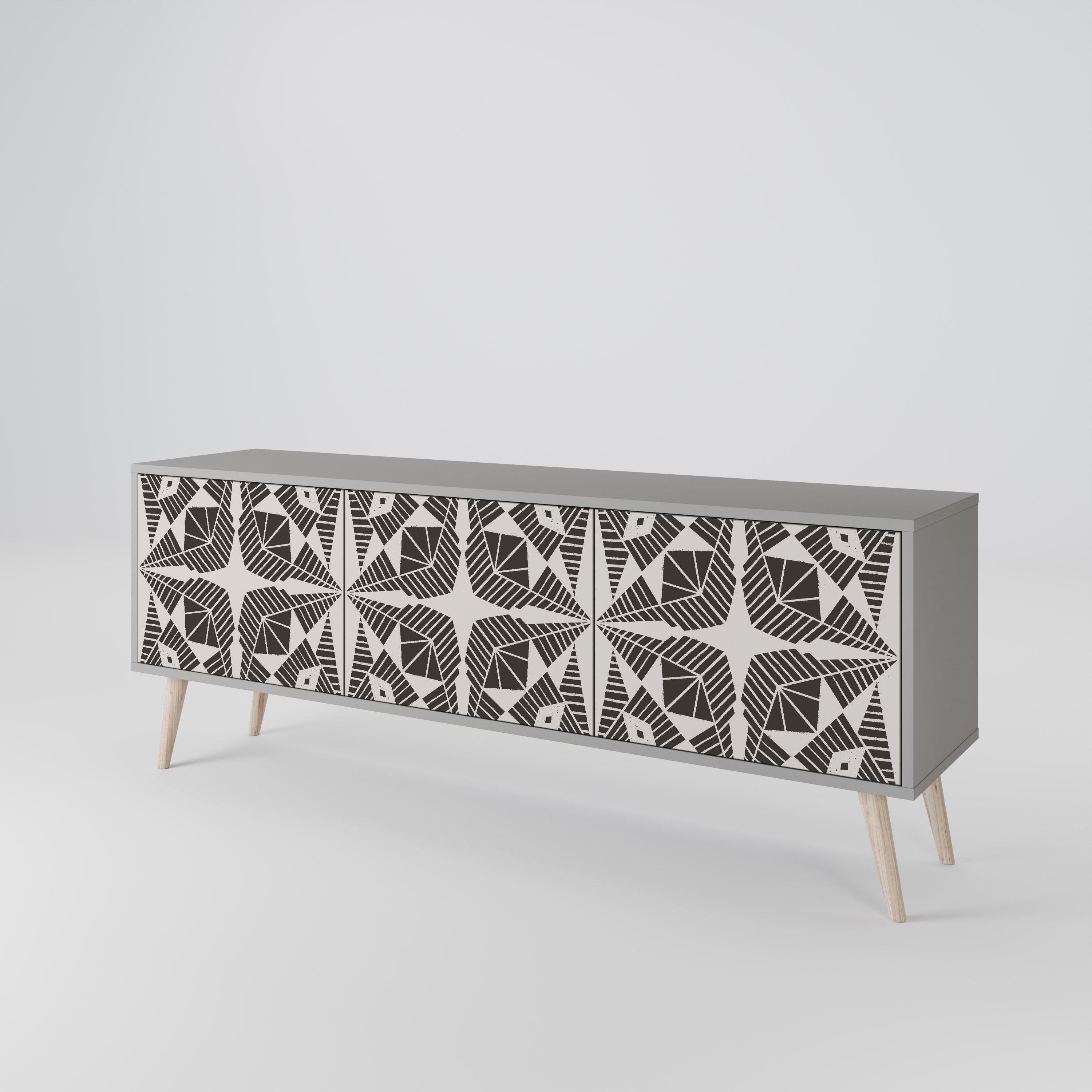 MONOCHROME NEXUS TV-Lowboard mit 3 Türen in Grau