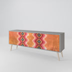 INDIAN FOLK 3-Door TV Stand in Grey Finish