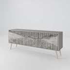 GRAIN LINES TV-Lowboard mit 3 Türen in Grau