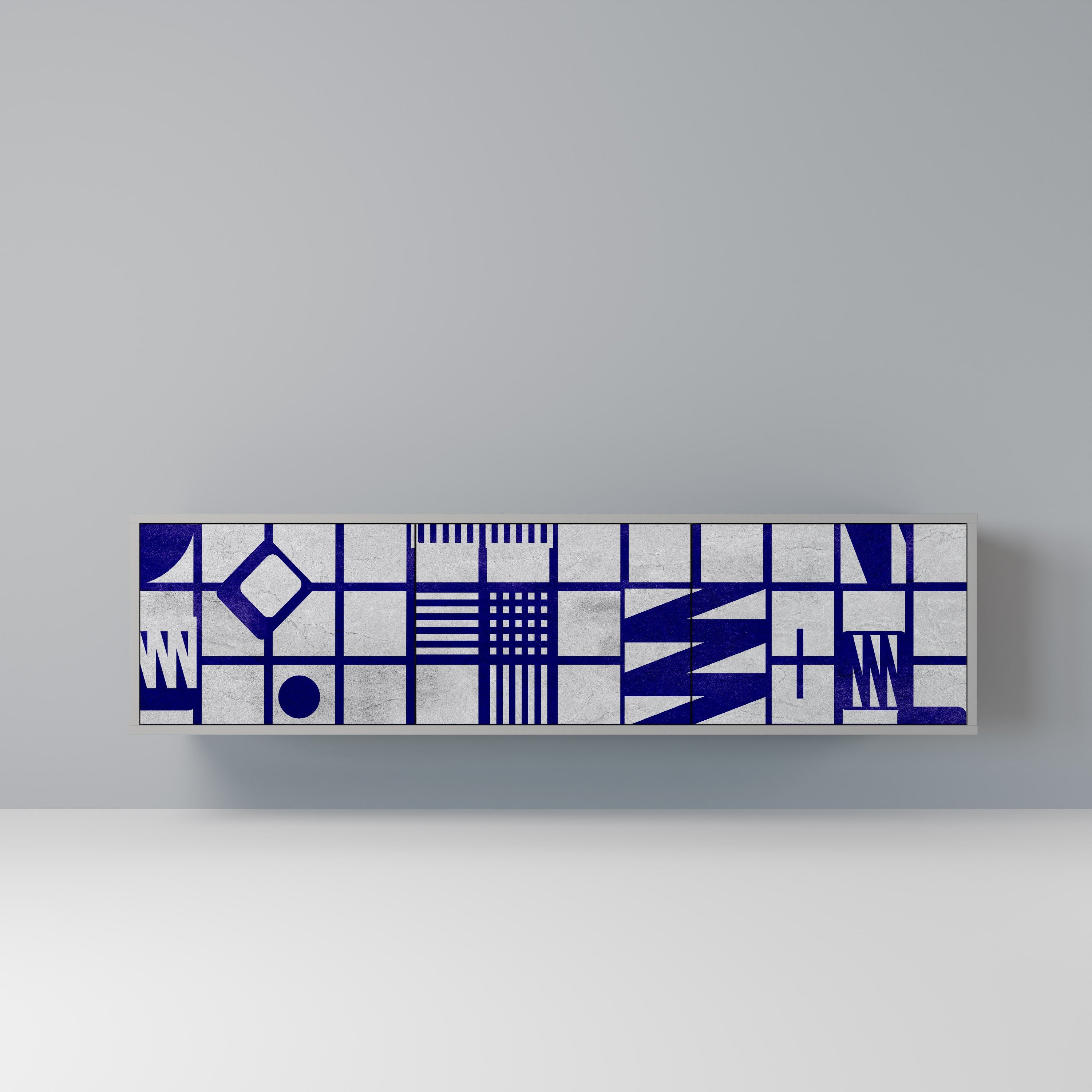 THE RIGHT PLACES TV-Lowboard mit 3 Türen in Grau