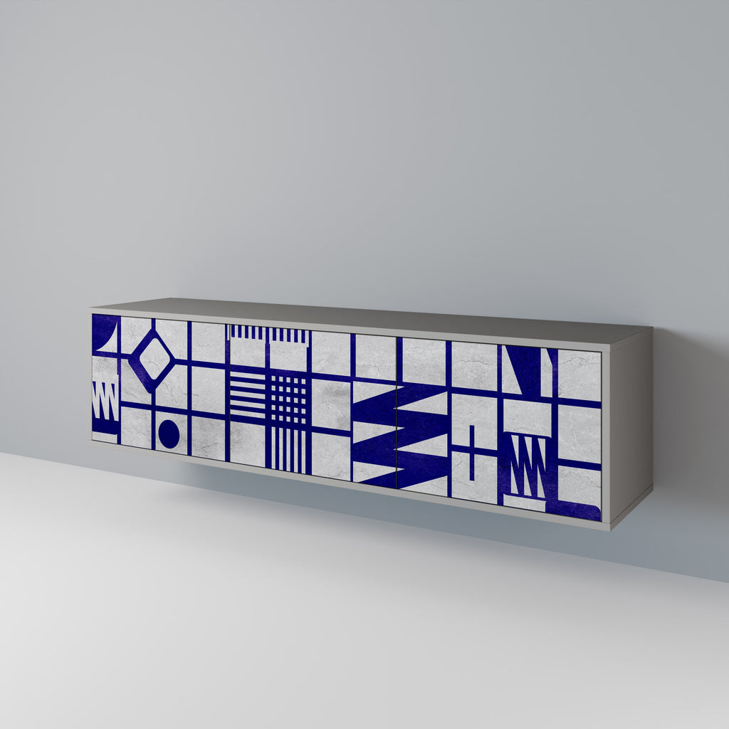 THE RIGHT PLACES TV-Lowboard mit 3 Türen in Grau