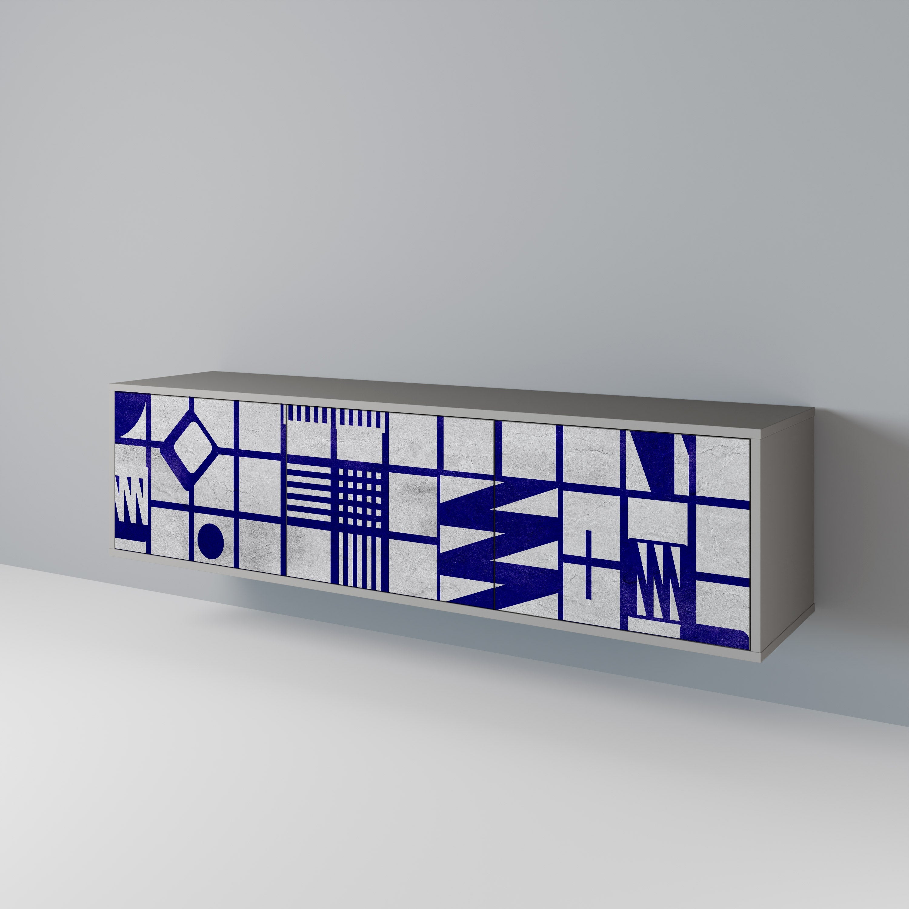 THE RIGHT PLACES TV-Lowboard mit 3 Türen in Grau