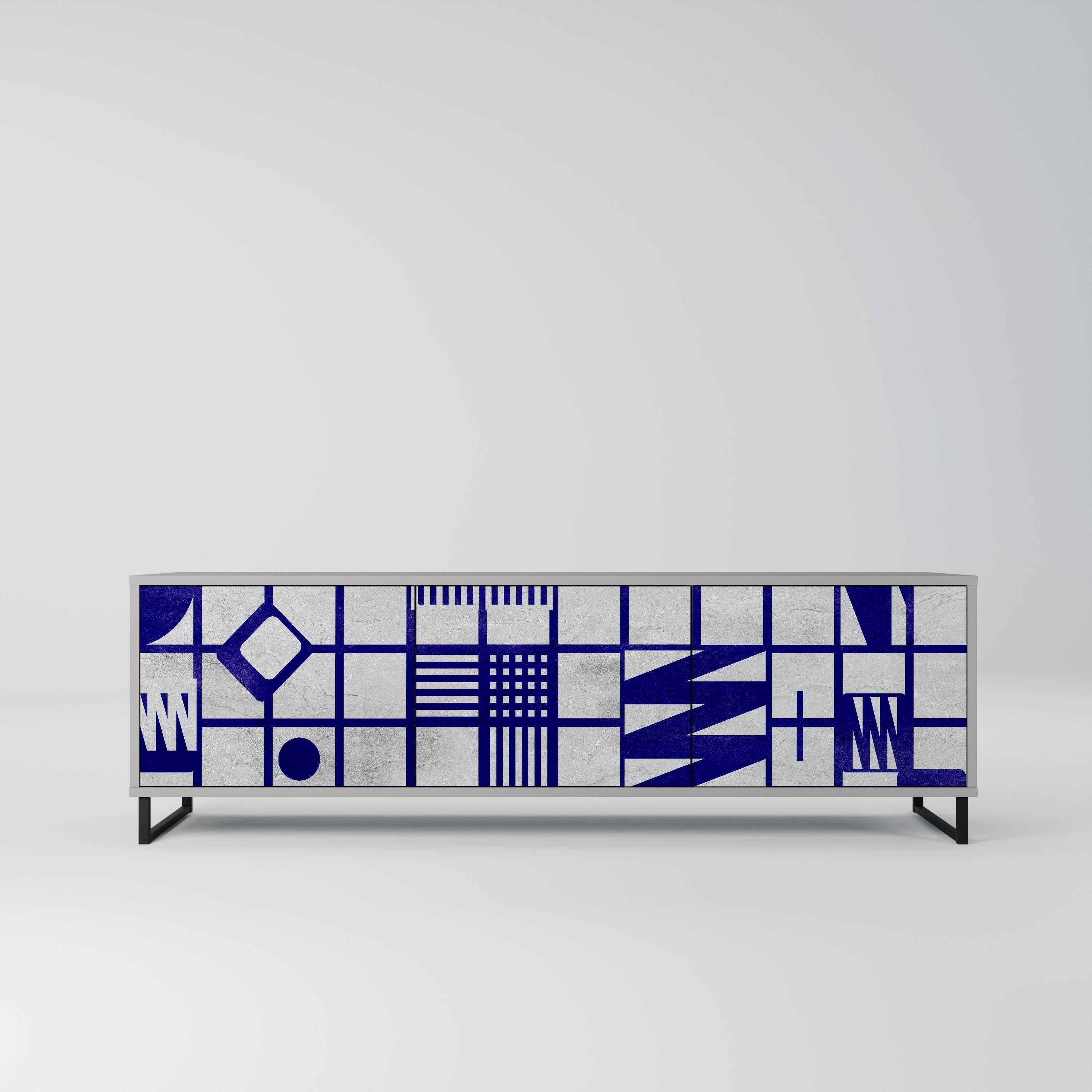 THE RIGHT PLACES TV-Lowboard mit 3 Türen in Grau