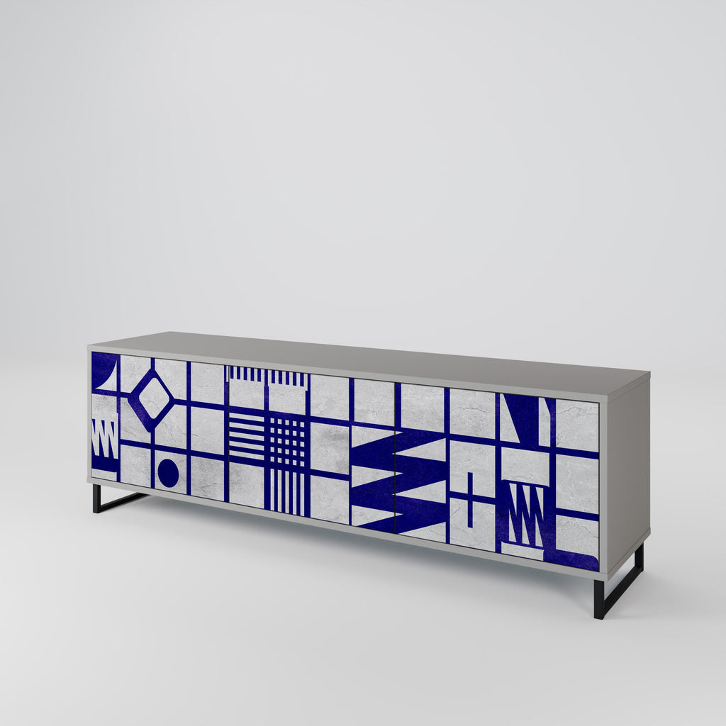 THE RIGHT PLACES TV-Lowboard mit 3 Türen in Grau