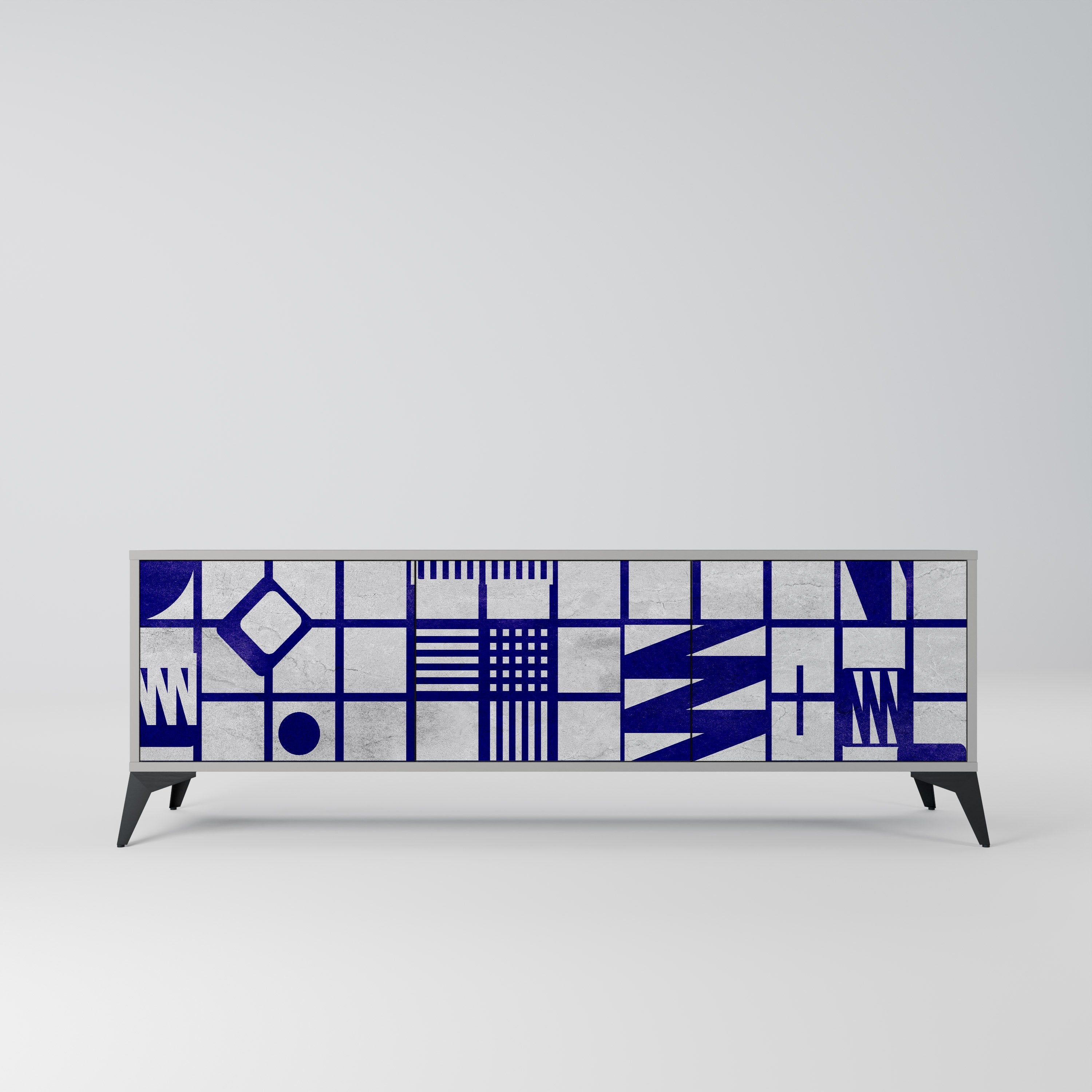 THE RIGHT PLACES TV-Lowboard mit 3 Türen in Grau