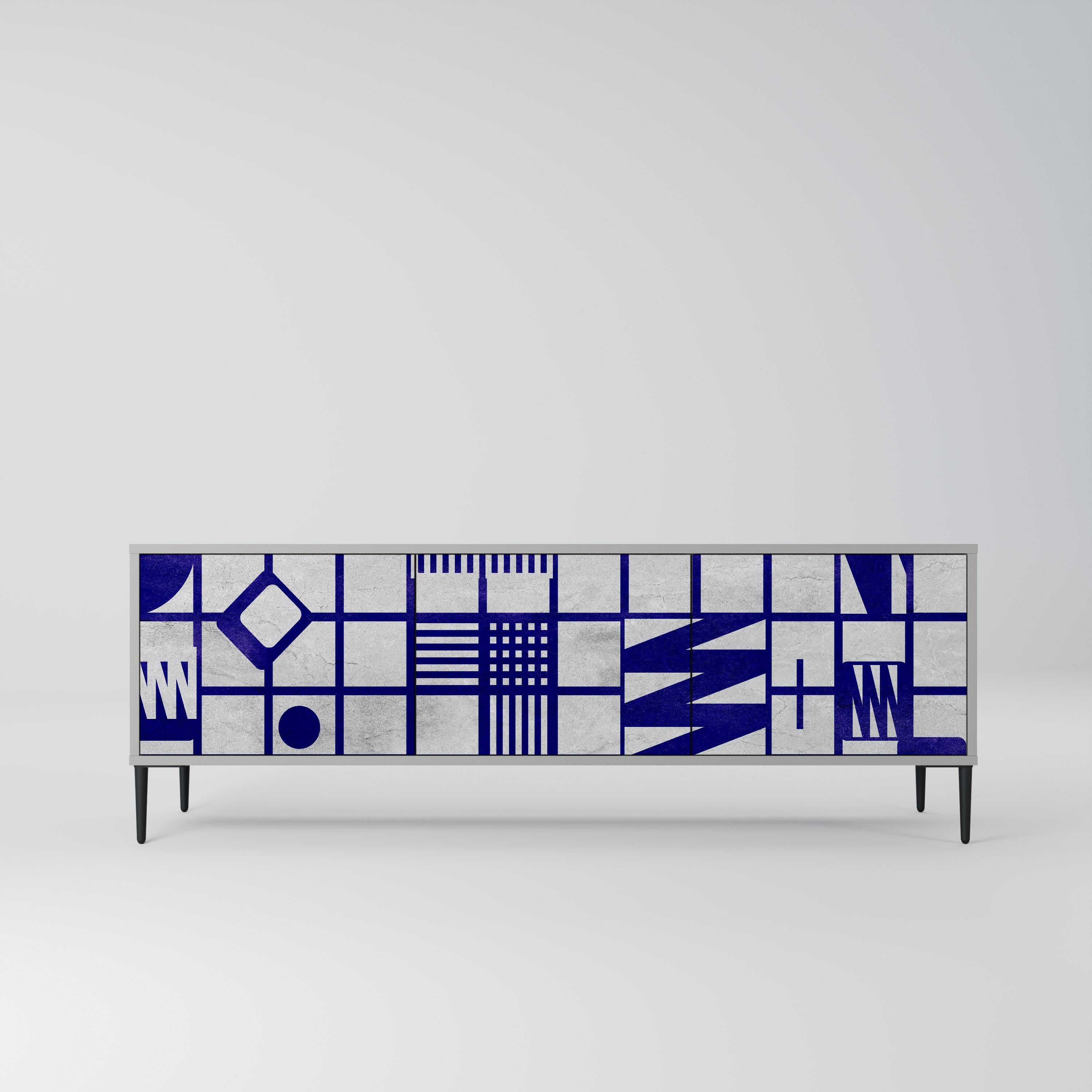 THE RIGHT PLACES TV-Lowboard mit 3 Türen in Grau