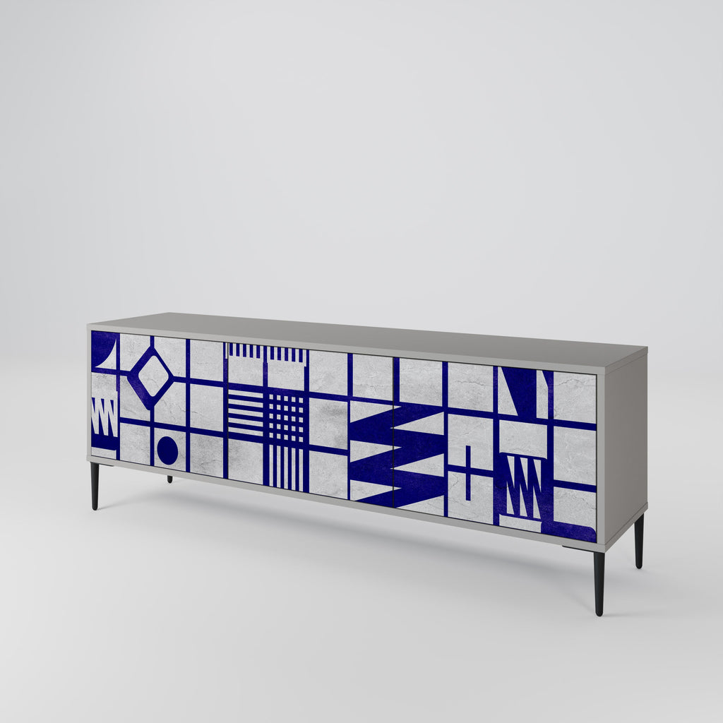 THE RIGHT PLACES TV-Lowboard mit 3 Türen in Grau