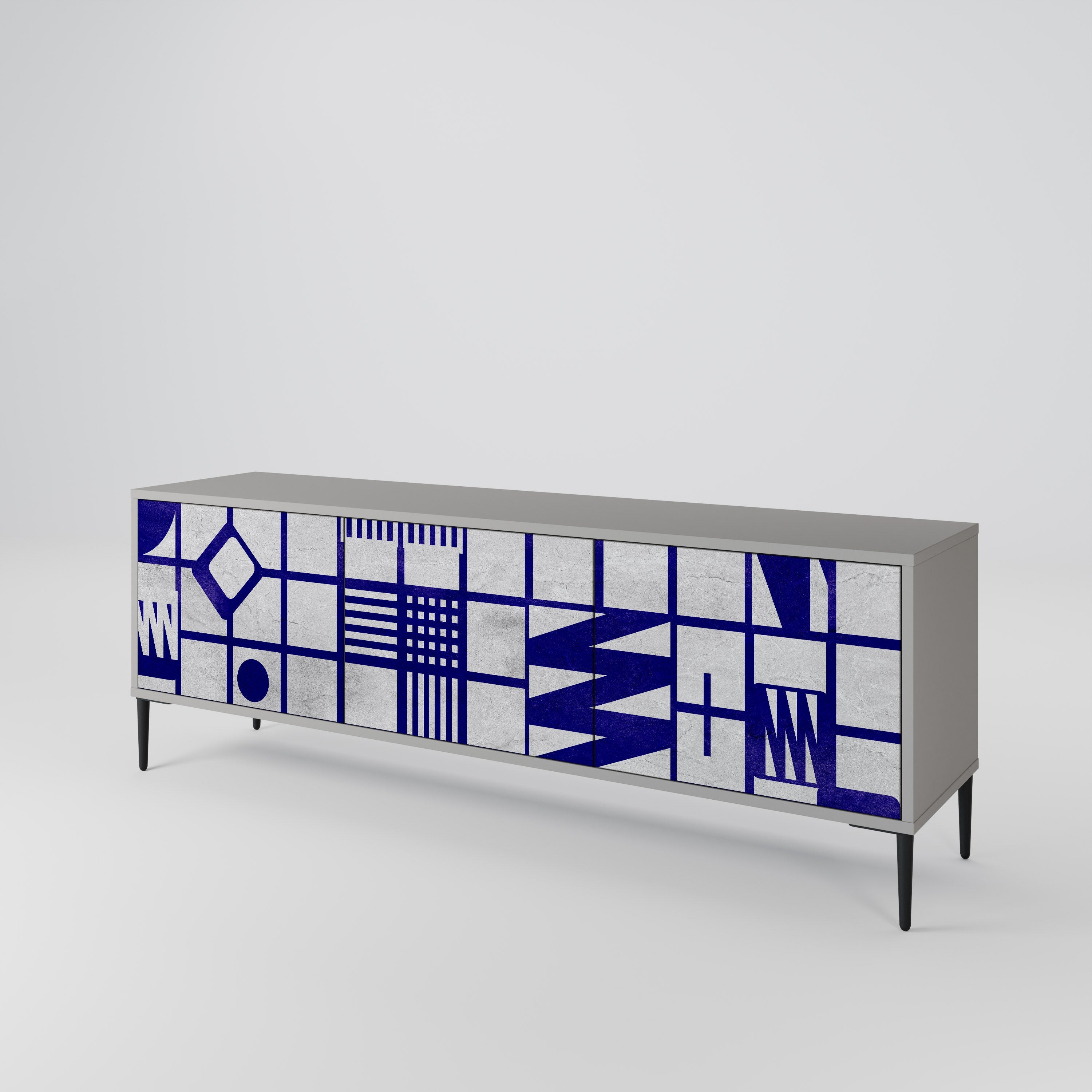 THE RIGHT PLACES TV-Lowboard mit 3 Türen in Grau