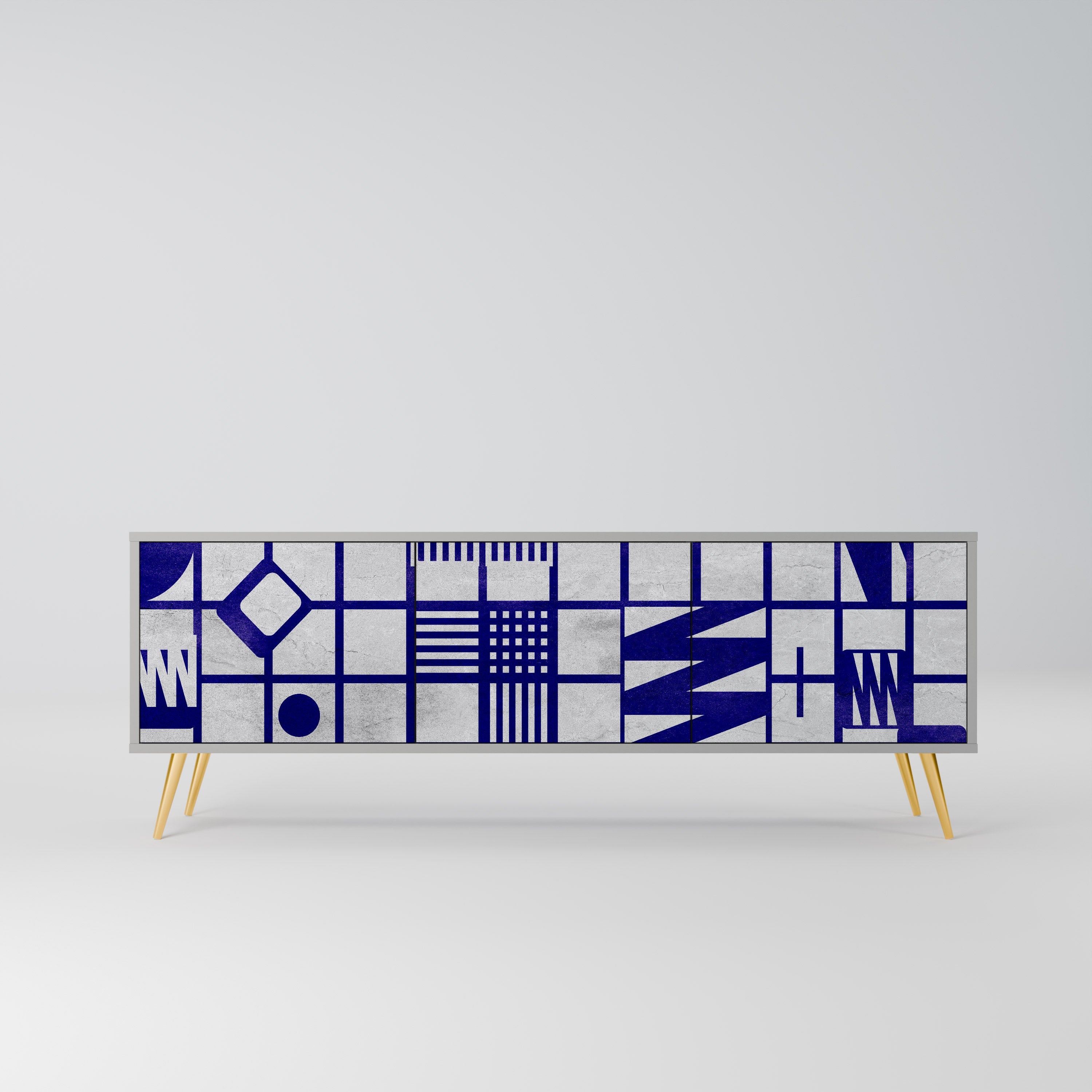 THE RIGHT PLACES TV-Lowboard mit 3 Türen in Grau