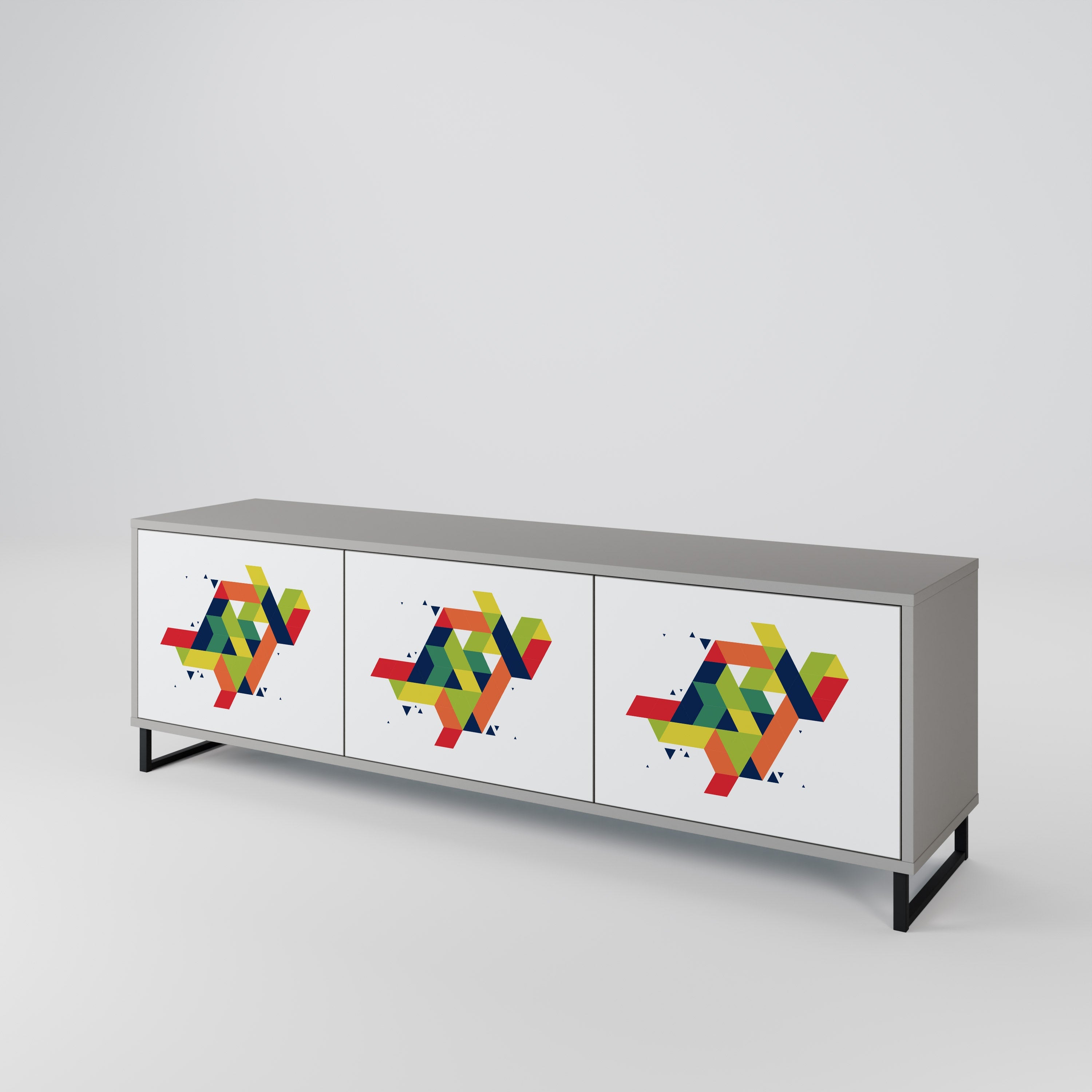 FUTURE SIGN TV-Lowboard mit 3 Türen in Grau