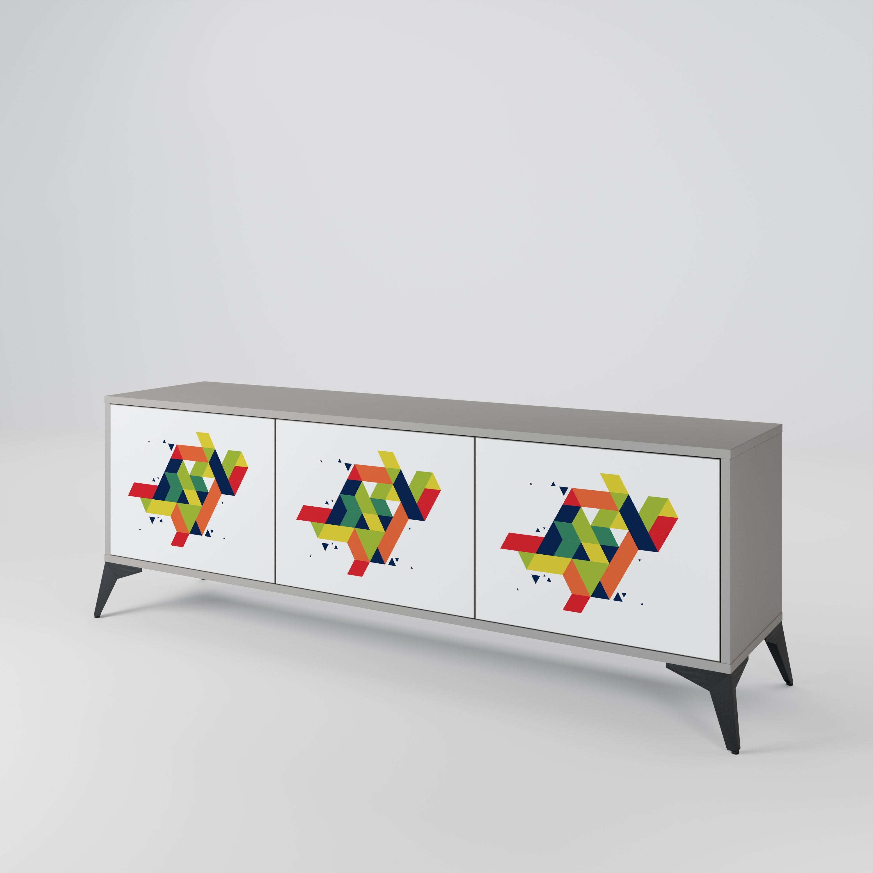 FUTURE SIGN TV-Lowboard mit 3 Türen in Grau