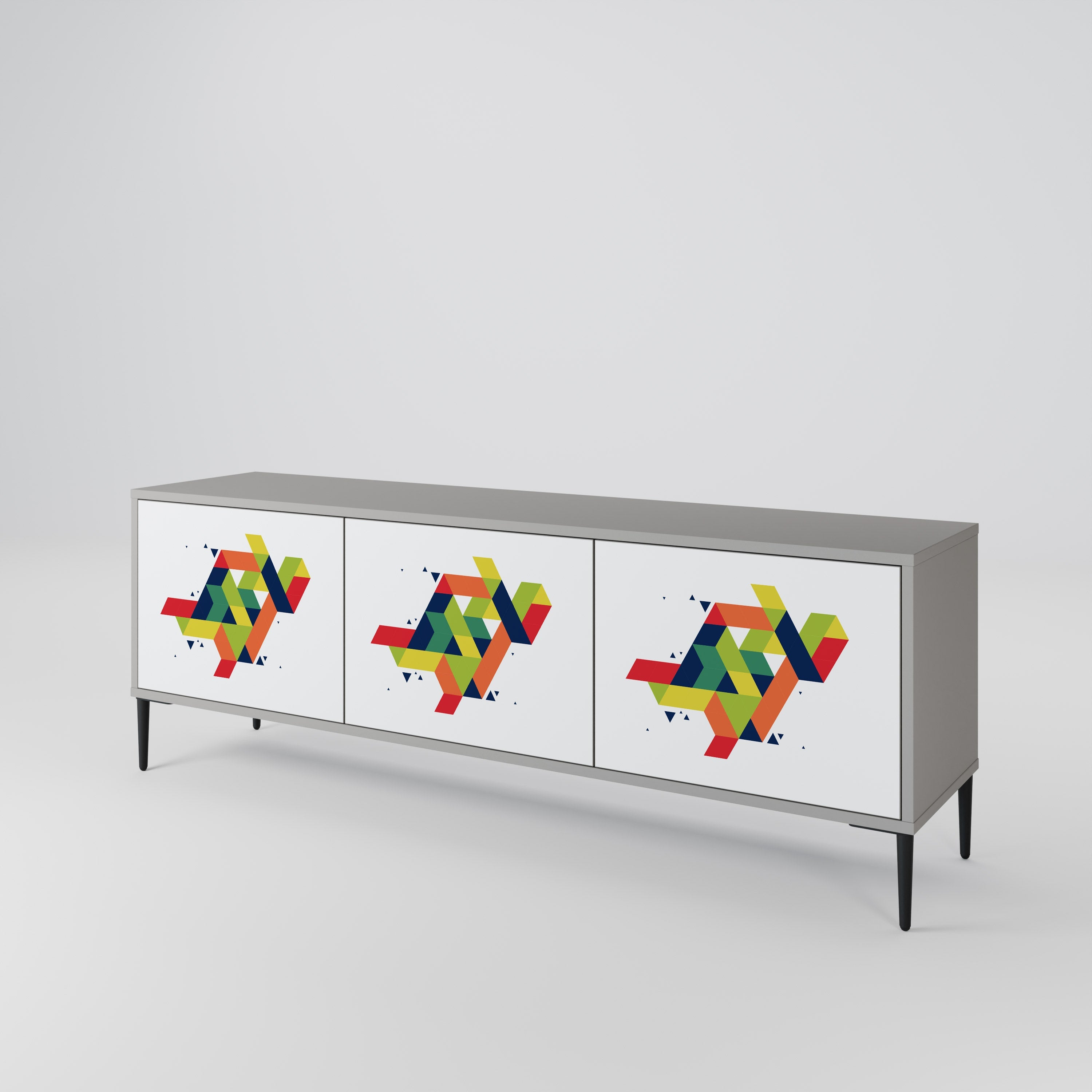 FUTURE SIGN TV-Lowboard mit 3 Türen in Grau