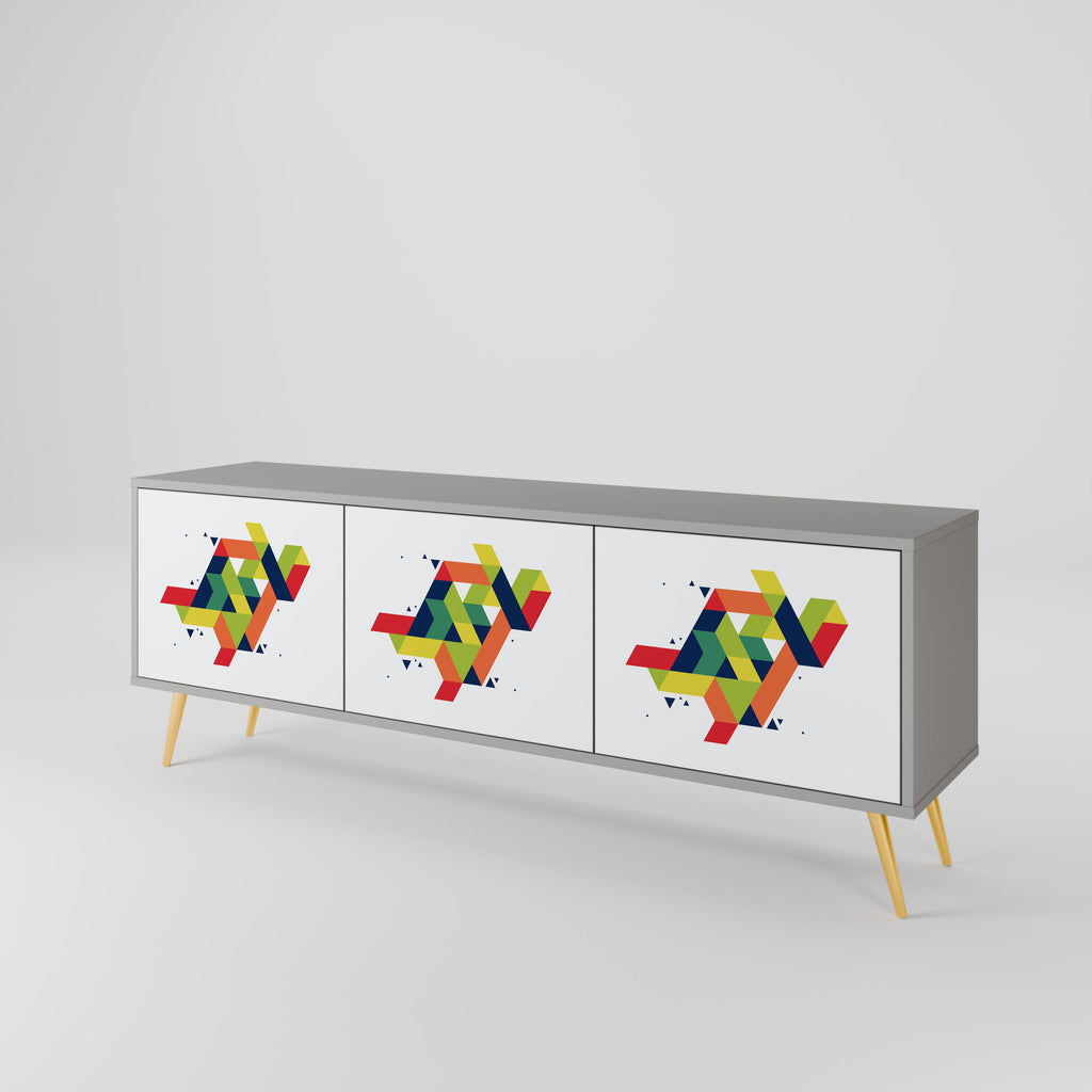 FUTURE SIGN TV-Lowboard mit 3 Türen in Grau